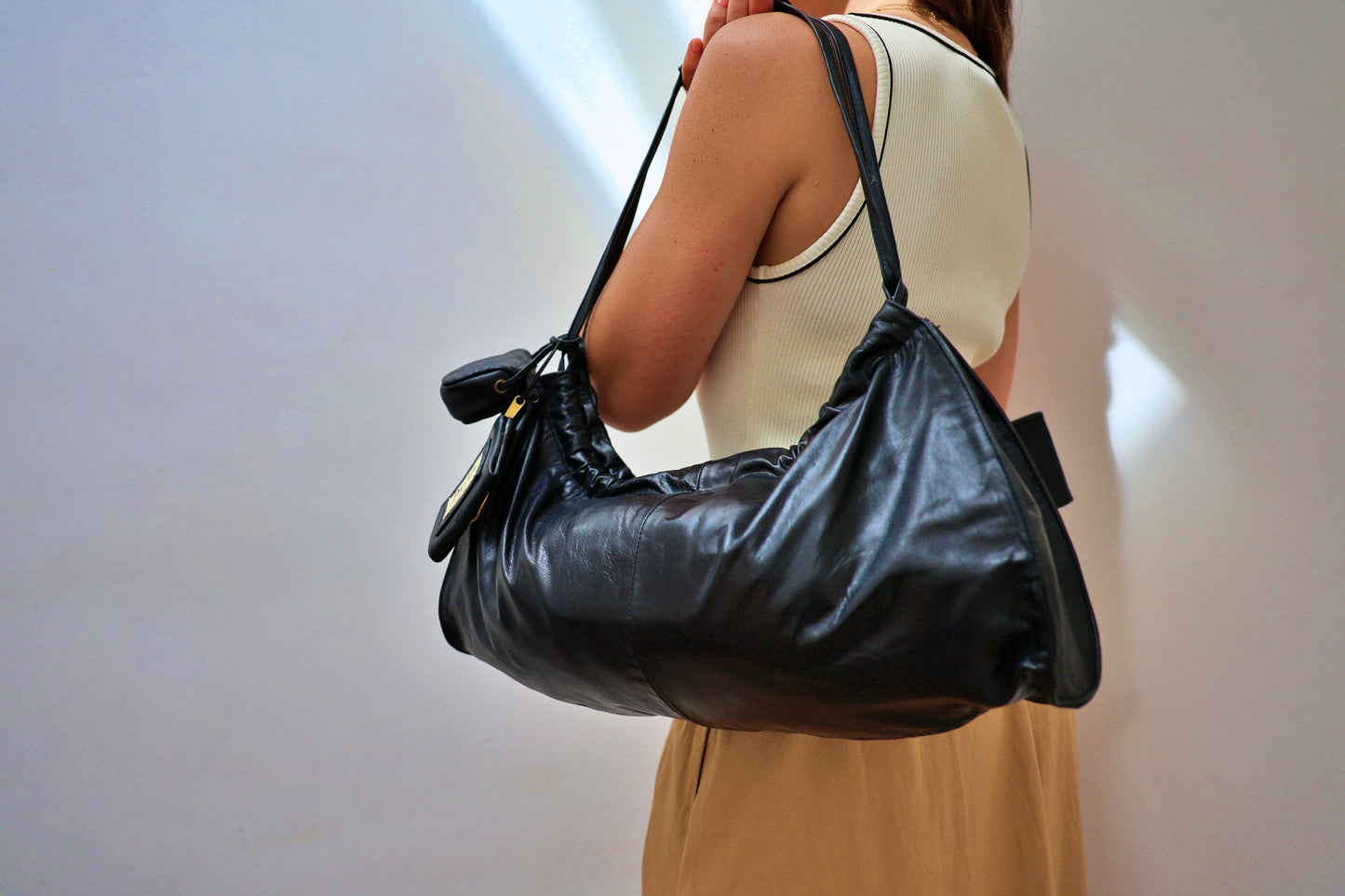 Jocasi Black Leather "Parax" bag