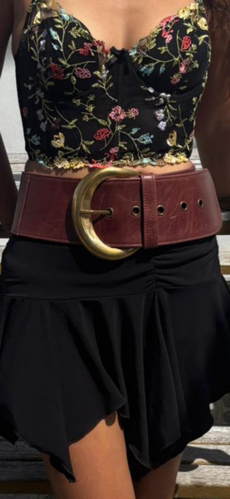 Classic Moon Belt: Brown with Brass Buckle