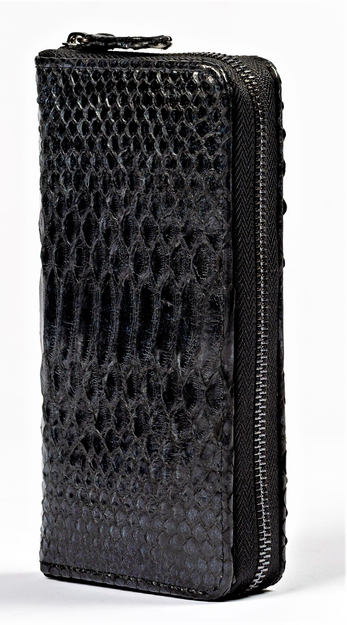 Paris Wallet in Black Python with Black lambs leather interior