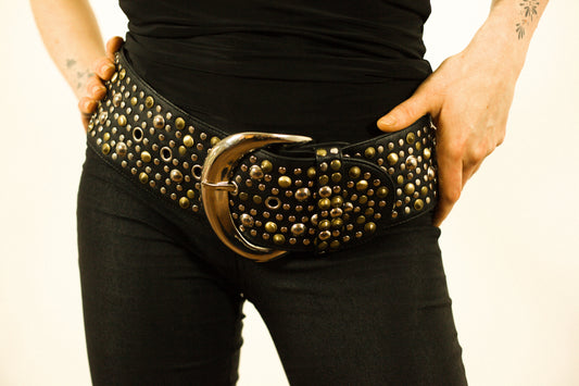 Studded Moon Belt: Black