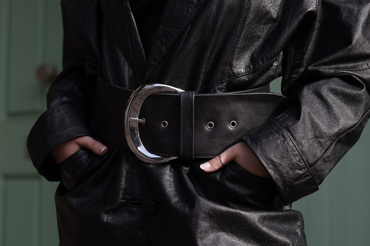 Classic Moon Belt: Black with Chrome Buckle